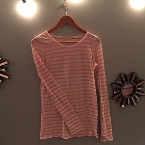Pink and White Striped Long Sleeve