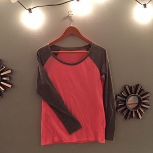 American Eagle Baseball Favorite Tee Pink & Grey