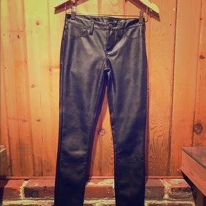 Women's black faux leather skinny pants