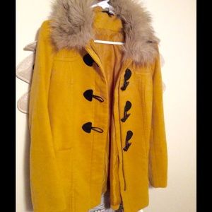 Yellow fur beautiful jacket