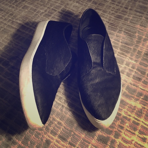 Gorgeous pony hair slip on sneakers