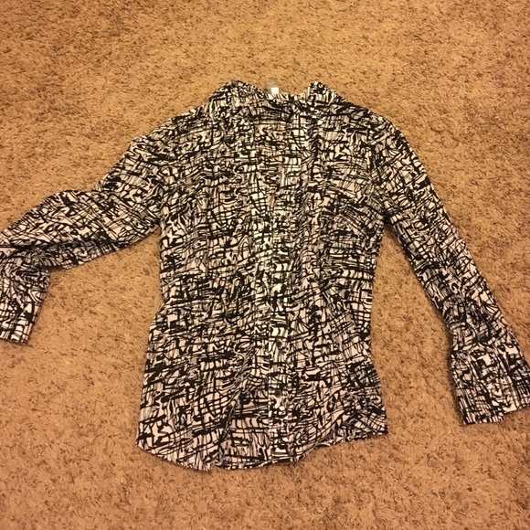 Splatter paint pattern button up blouse
