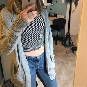 gray cardigan!