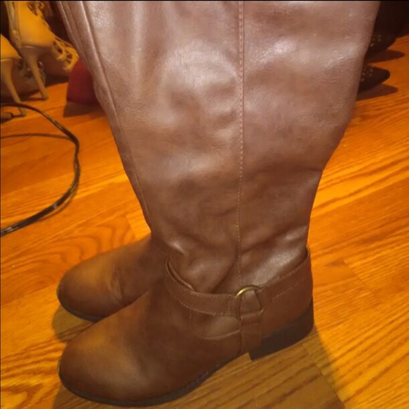 Brown riding boots