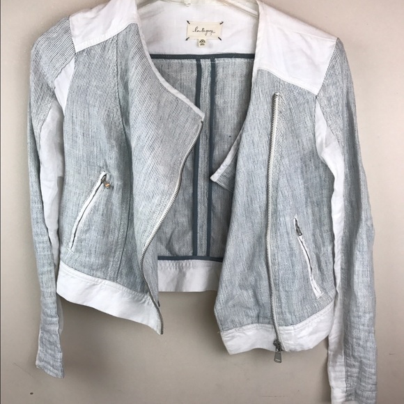Linen Biker jacket - Picture 3 of 4