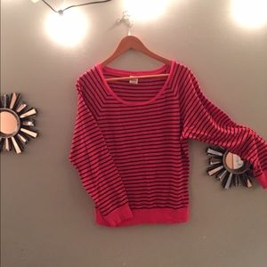 Victoria's Secret PINK Pink & Black Striped Tee