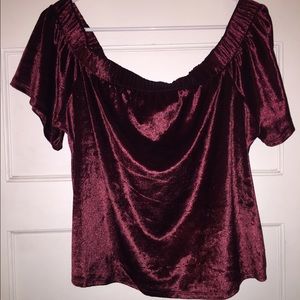 Velvet Shoulder Top