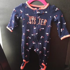 Little Sister Carter's baby girl pajama NB