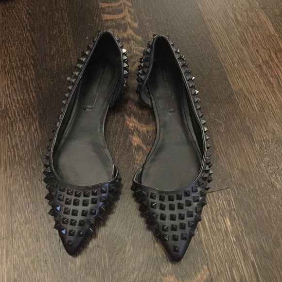 Black studded flats