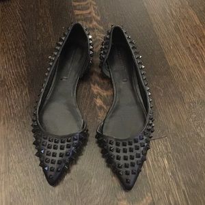 Black studded flats