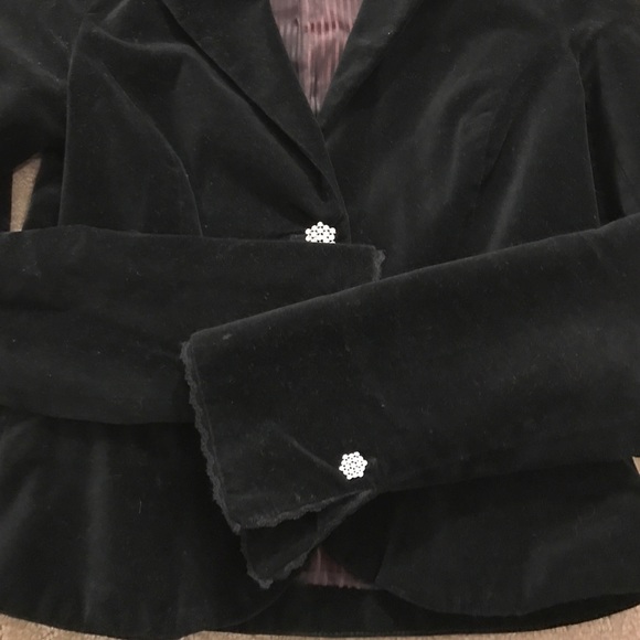 Old Navy black velvet blazer w diamond buttons - Picture 4 of 4
