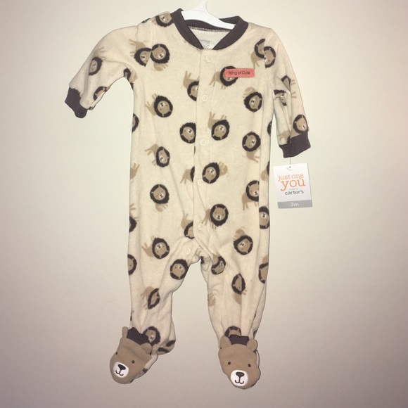 Lion Plush Footed Pajamas. Size 3m