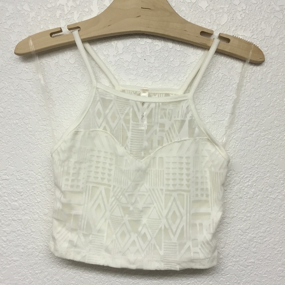 White Patterned Crop Top