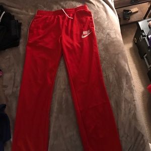 Vintage Red Old School Polyester Nike Pants