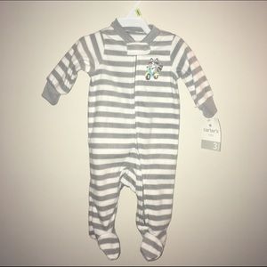 Stripped Raccoon Footed Pajama