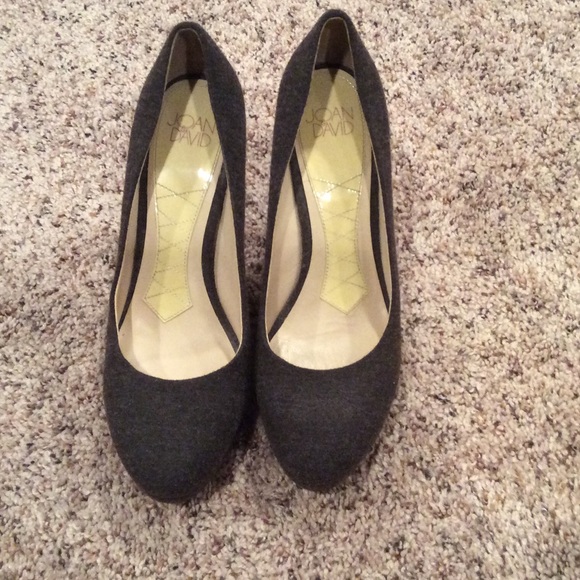 Joan and David Gray Wool Platform Heels