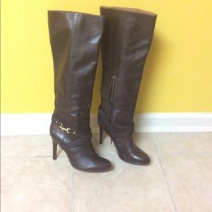 Coach Brown Leather high heeled boots