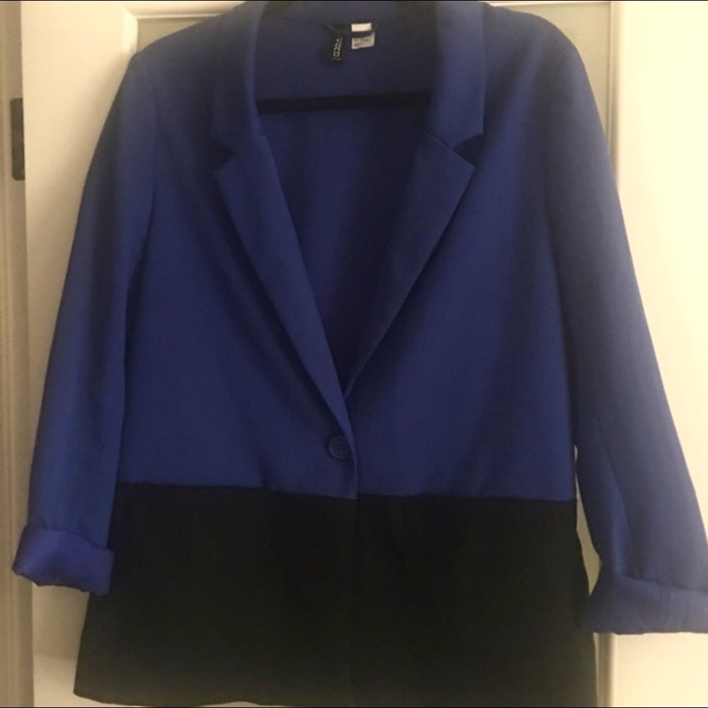 H and M black and blue blazer