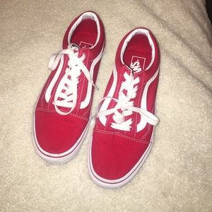 Red Vans Size 8