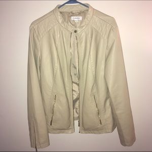 Faux Leather Calvin Klein Bomber Jacket