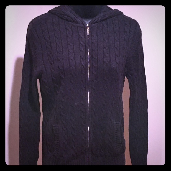 Black Brooks Brothers long sleeve hooded sweater