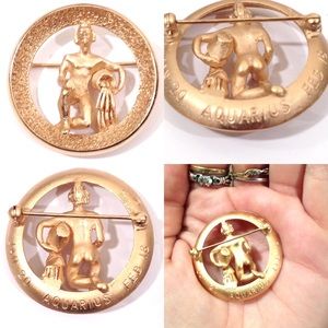 Trifari Aquarius Brooch Pin Costume Jewelry 1960's