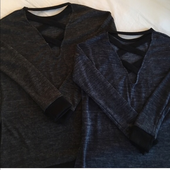 LAST Navy Crisscross Back Sweater - Picture 2 of 3