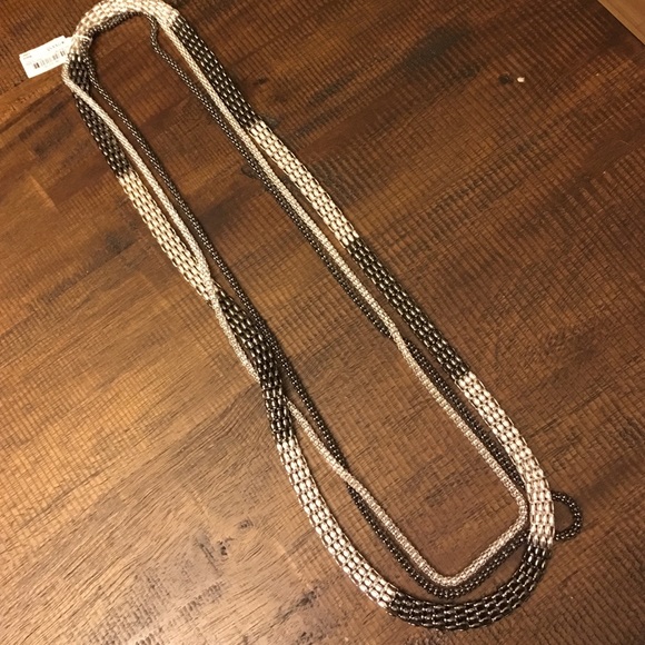 Macy's beaded silver necklace