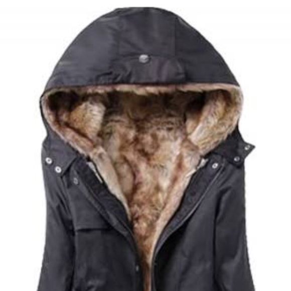Women's faux fur lined coat