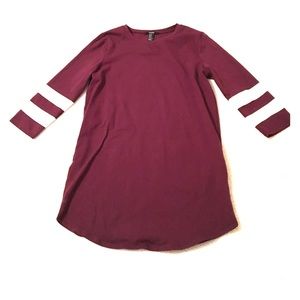 maroon, tee shirt dress