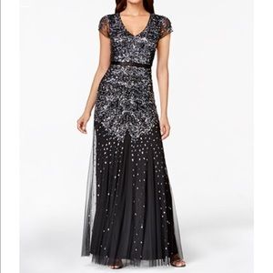 Adrianna Papell Long Beaded Dress