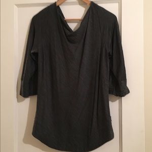 Gray cowlneck 3/4 sleeve