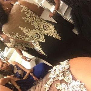 Black and Gold Prom Dress