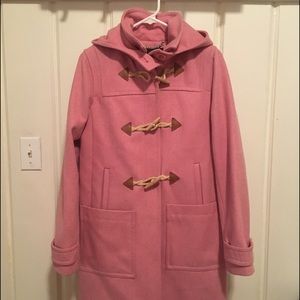 JCREW women's pink wool toggle coat size 4