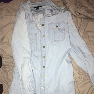 Light blue button up dress/long shirt
