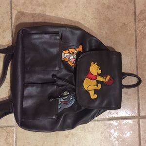 Vintage leather Winnie the Pooh backpack