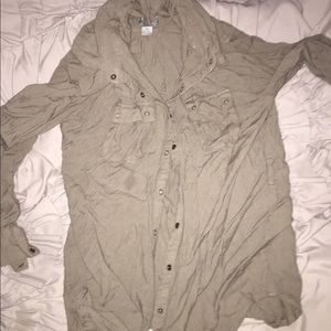Olive green snap/button down shirt