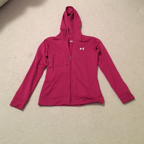 pink, under armour zip up