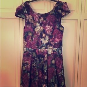 Betsey Johnson floral dress with cap sleeves