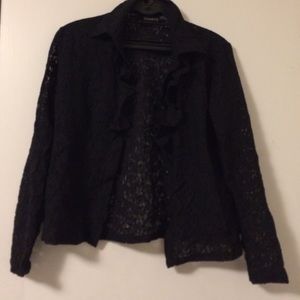 Sheer lace button up