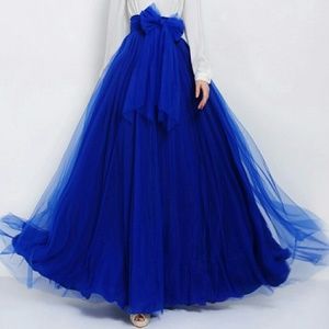 Sapphire Blue Tulle Skirt