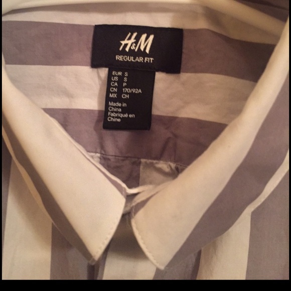 H&M striped shirt sleeve button down - Picture 3 of 3