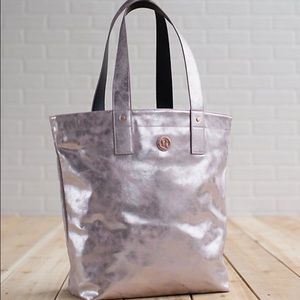 Metallic Silver Lululemon Tote