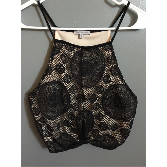 Charlotte Russe Tops - lace tie up crop top
