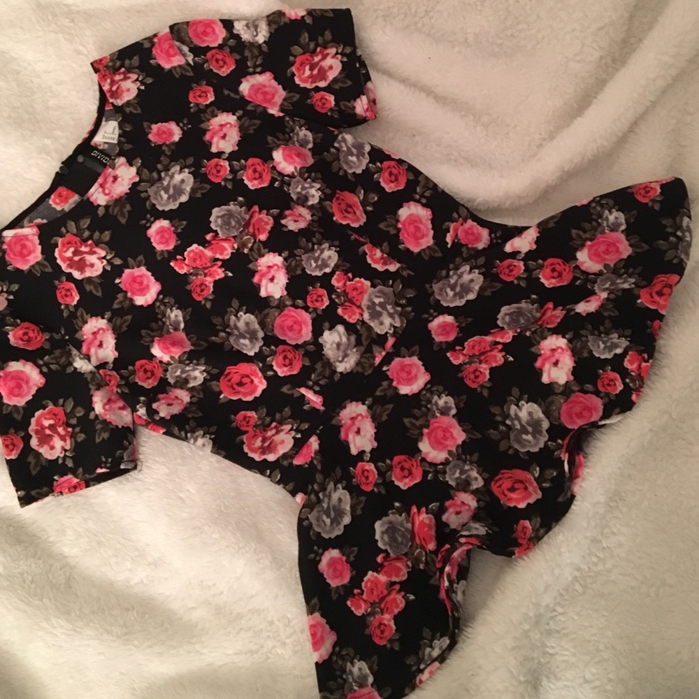 FLORAL PEPLUM TOP