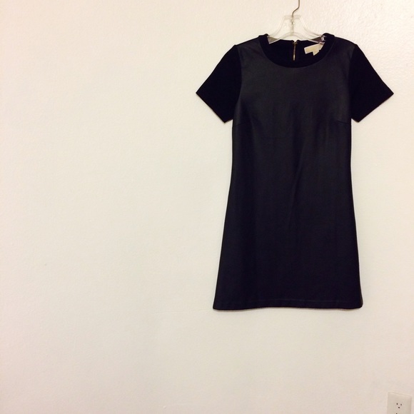 Navy Blue Contrast panel Shift dress by MK
