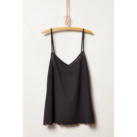 E by Eloise scalloped cami in black