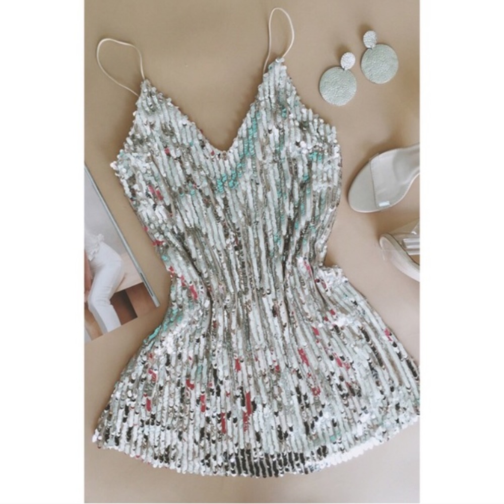 SEQUIN SLIP MINI DRESS / RAVE, FESTIVAL, COACHELLA
