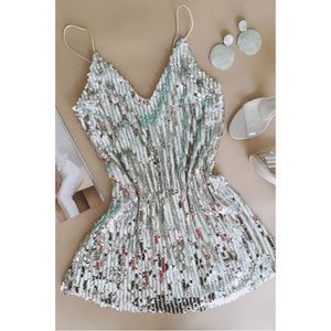 SEQUIN SLIP MINI DRESS / RAVE, FESTIVAL, COACHELLA