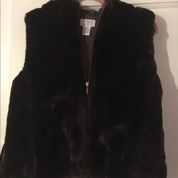 Loft Brown Faux Fur Vest